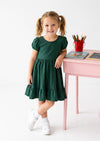 Classic Cotton Twirl Dress in Hunter Green 2