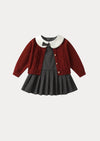 Cloverly Dress & Sweater Set in Gray Burgundy
