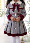 Velvet Bow Winter Manor Coat Dress | Girls Fall Clothes & Outfits
