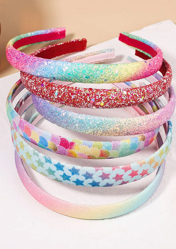 Glittery Rainbow Colored Party Headband