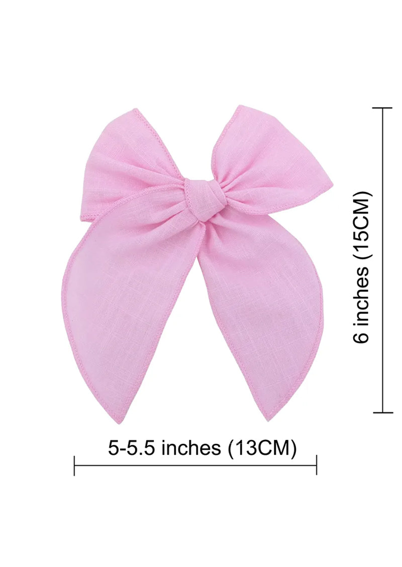 Little Girls Bow Cotton Candy Pink