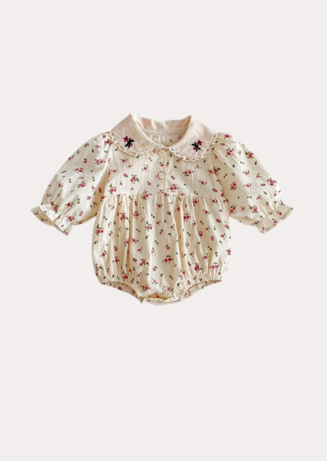 Long Sleeve Floral Print Romper