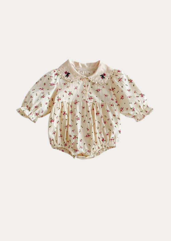 Long Sleeve Floral Print Romper