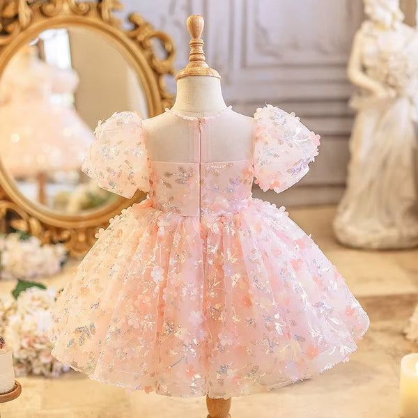 Crystal Leaves & Flower Faries Dress in Blush