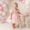 Crystal Leaves & Flower Faries Dress | cake smash dress for baby girl