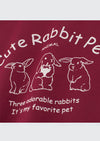 Burgundy & Stripe Long Sleeve Rabbit Tee