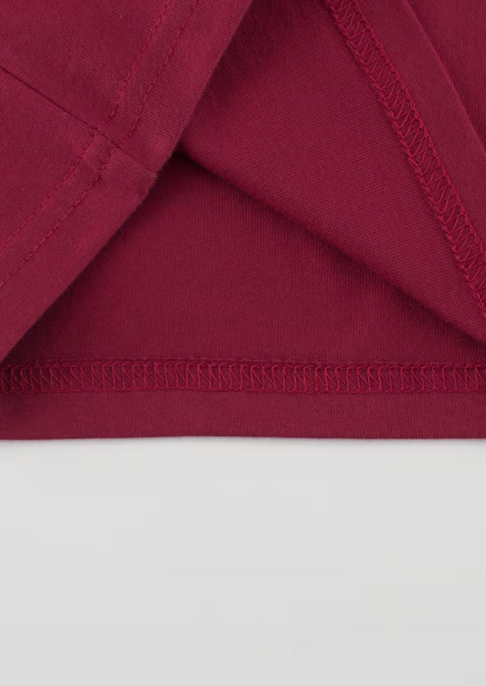 Burgundy & Stripe Long Sleeve Rabbit Tee