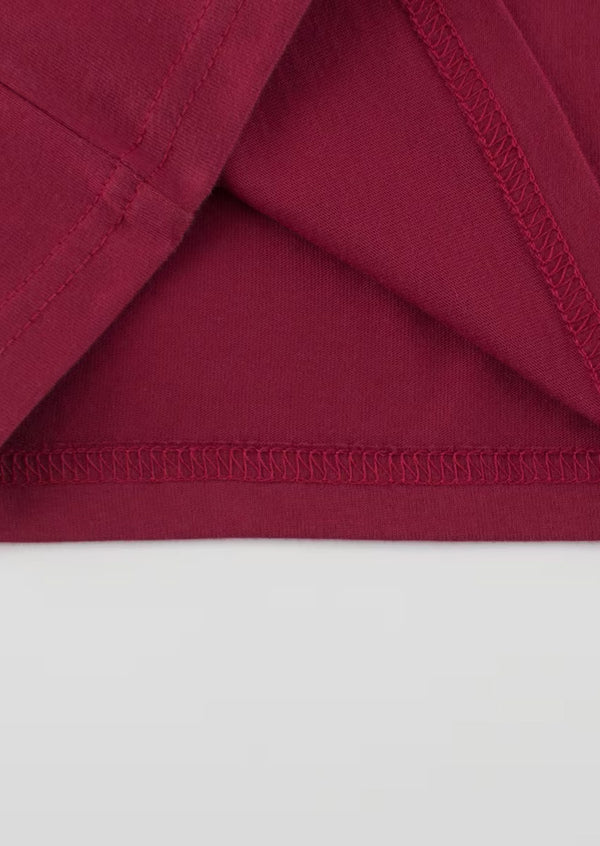Burgundy & Stripe Long Sleeve Rabbit Tee