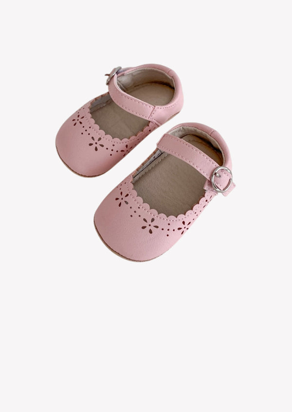Cutout Mary Jane Baby Shoes in Pink