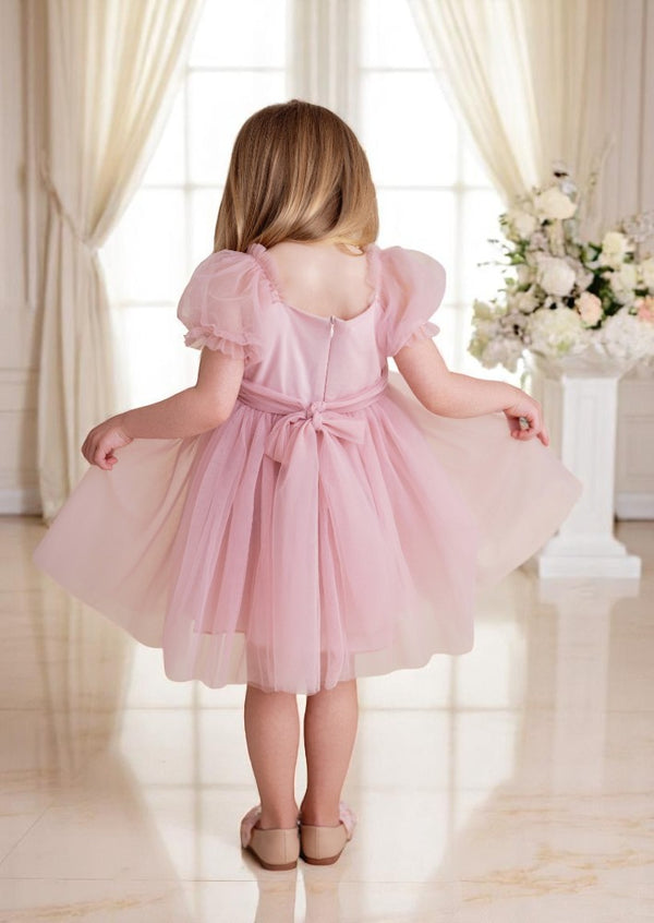 back view toddler birthday dress with zipper back