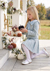 Darling Blue Tweed Skirt Set - Girls Fall Clothing