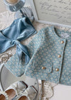 My Little Darling Blue Tweed Skirt Set