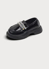 Little Girls Dazzle Me Loafers in Black| Girls Flats
