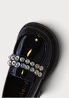 Little Girls Dazzle Me Loafers in Black| Girls Flats