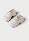 Little Girls Dazzle Me Loafers in White | Girls Flats
