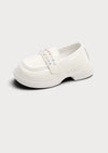 Little Girls Dazzle Me Loafers in White | Girls Flats