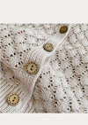 Open Diamond Weave Cardigan in Tan