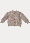 Open Diamond Weave Cardigan in Tan