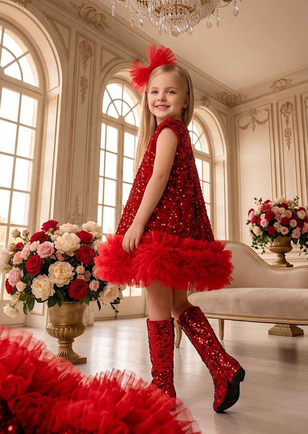 Ruby Red Dolly Darling Sequin Dress