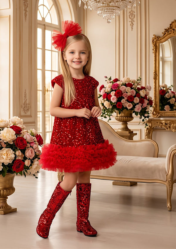 Ruby Red Dolly Darling Sequin Dress