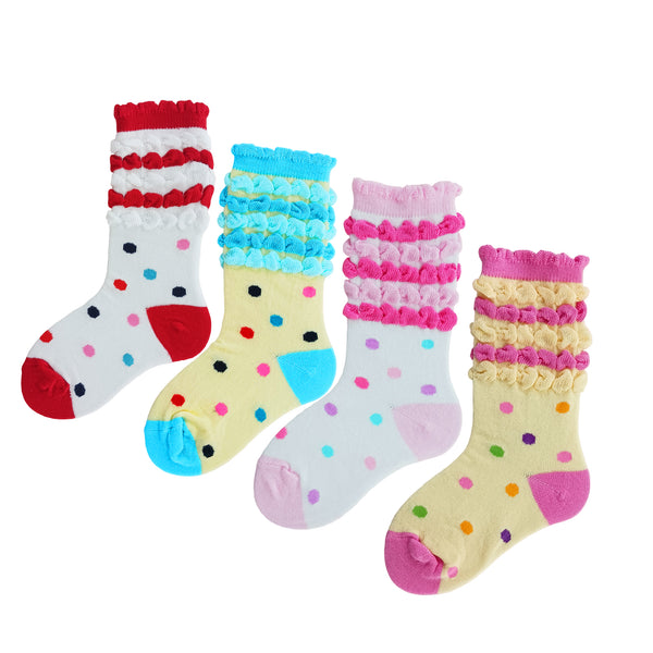 Colorful Fun Dot Socks Gift Box - 4 Pack