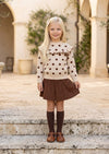Wendy Sweater & Skirt Set in Brown for Girls
