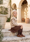 Wendy Sweater & Skirt Set in Brown for Girls