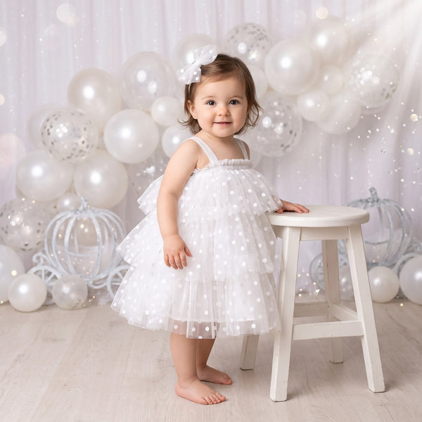Confetti Dreams Cake Smash Tutu White | Cake Smash Outfit Girl