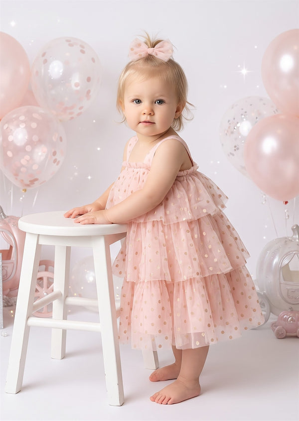 Pink Confetti Dot Cake Smash Tutu Dress