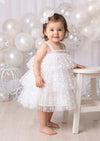White Confetti Dot Cake Smash Tutu Dress