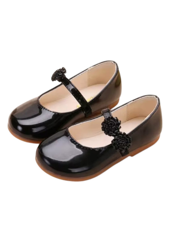 Double Flower Strap Flats