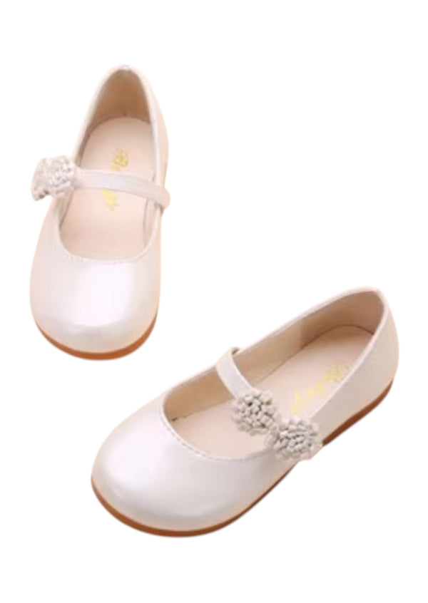 Double Flower Strap Flats