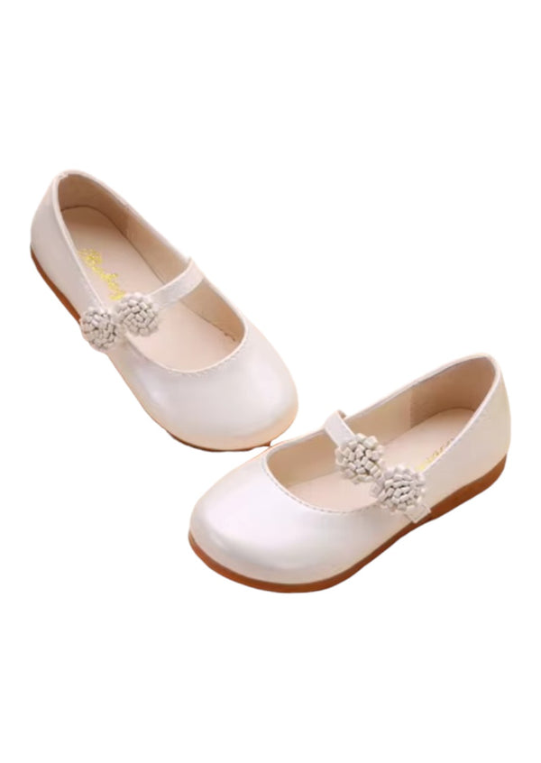 Double Flower Strap Flats