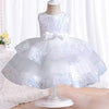 Little Miss Sparkles Sequin Party Dress in White
