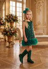 Girls Sequin Dress in Christmas Green | Girls Christmas Dresses