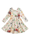 Winter Tractor Tree Farm Christmas Twirl Dress