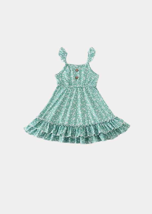 Juliette Green Print Dress