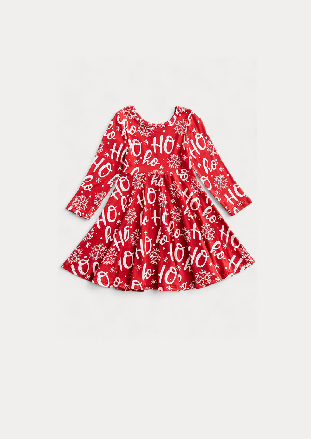 Christmas Dress in Red Ho Ho Ho Print