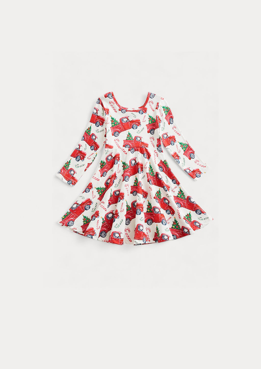 Christmas Dress Red Christmas Trees Truck Print