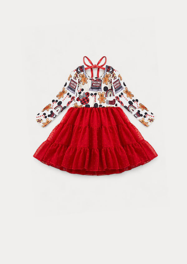 Christmas Dress in Red Minnie Print
