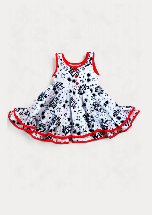 Tilda Dress in Swiftie Print White