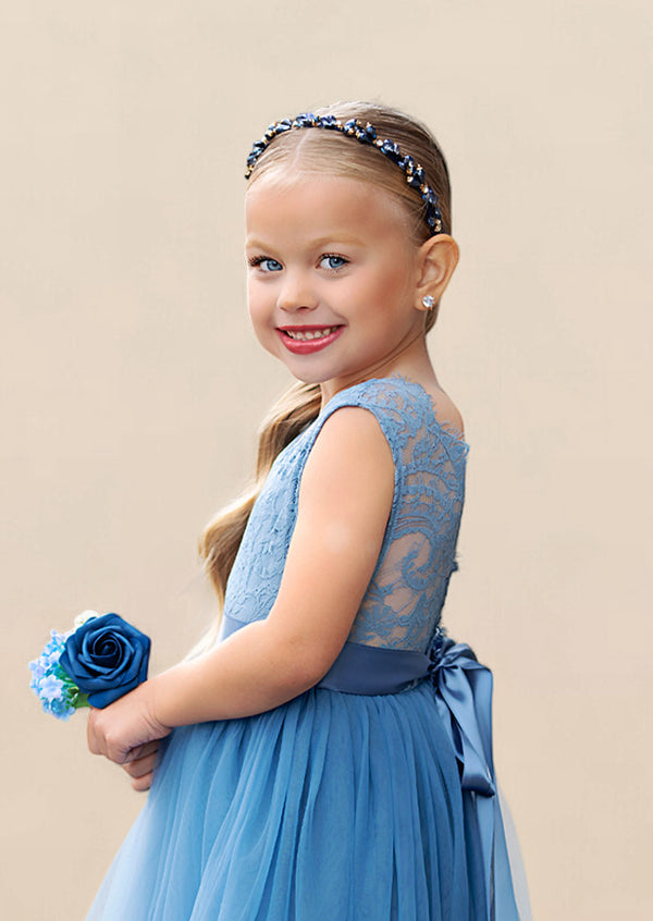 Blue Flower Girl Dresses
