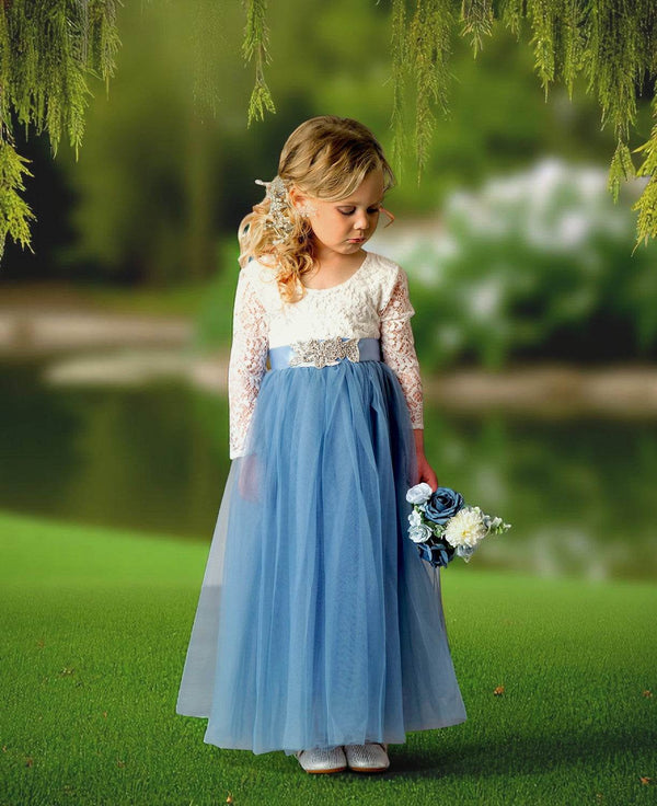 Long Sleeve Rustic Flower Girl Dresses With Boots HOT Boho Long