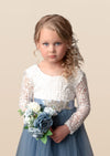 Fall flower girl dresses dusty blue