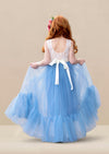 Dusty blue boho flower girl dresses