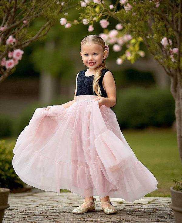 Rose Gold Sleeveless Flower Girl | Junior Bridesmaid Occasions Dress