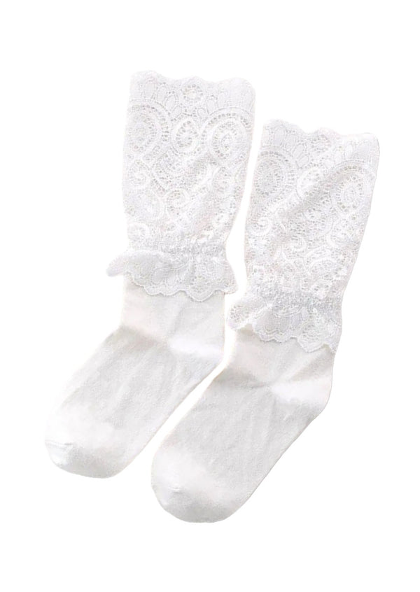 girls white lace socks