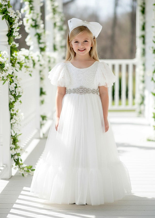 Fancy White Flower Girl Dresses for Toddlers and teens