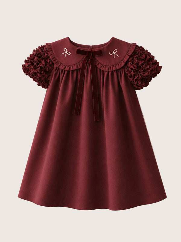 toddler girls Christmas dress in burgundy