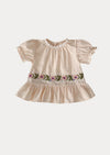 Jacki Embroidered Bloomer Set in Beige